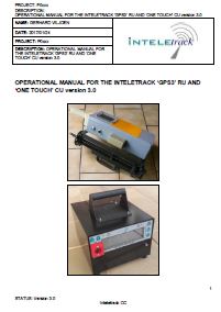 GPS3 One Touch & RU Manual : Inteletrack